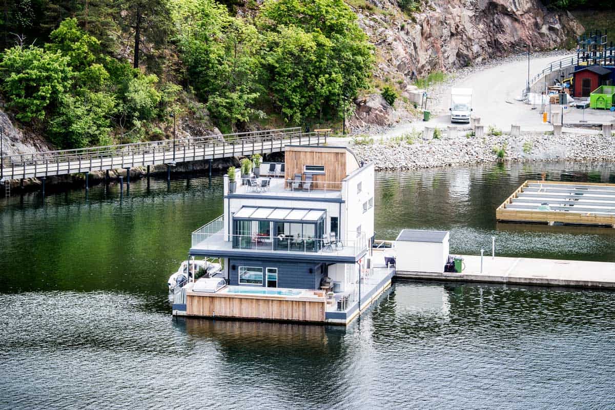 Flytande hus bostad Marinstaden Nacka