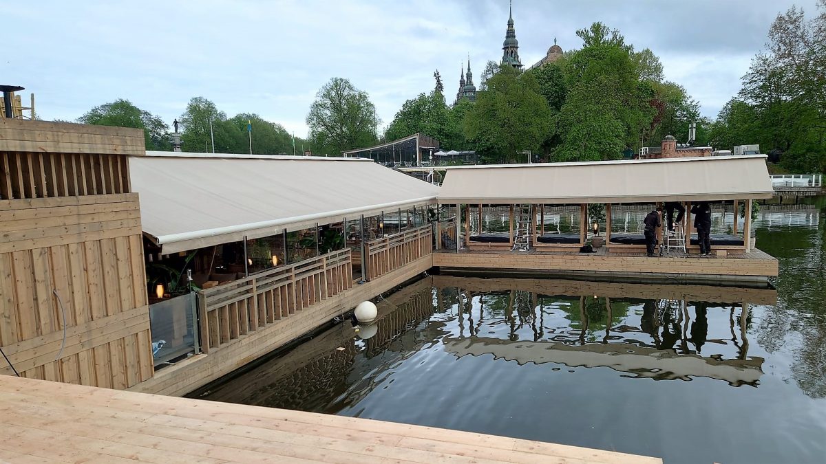 Strandbryggan i Stockholm gjord på betongpontoner