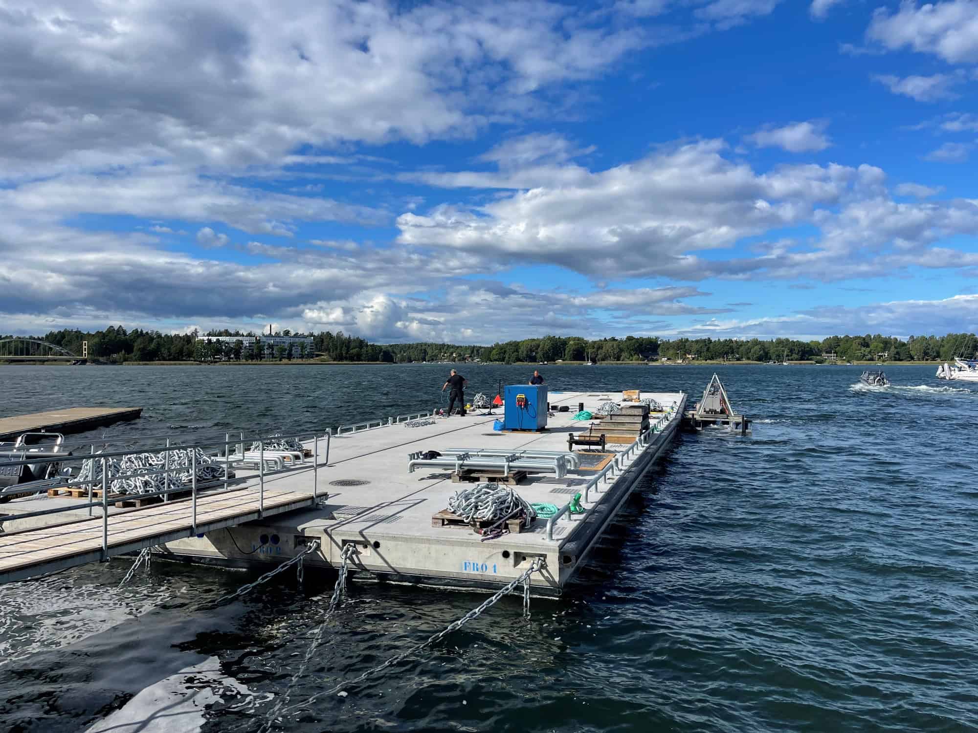 Arbete pågår på skräddarsydd plattform för kustbevakningen i Vaxholm